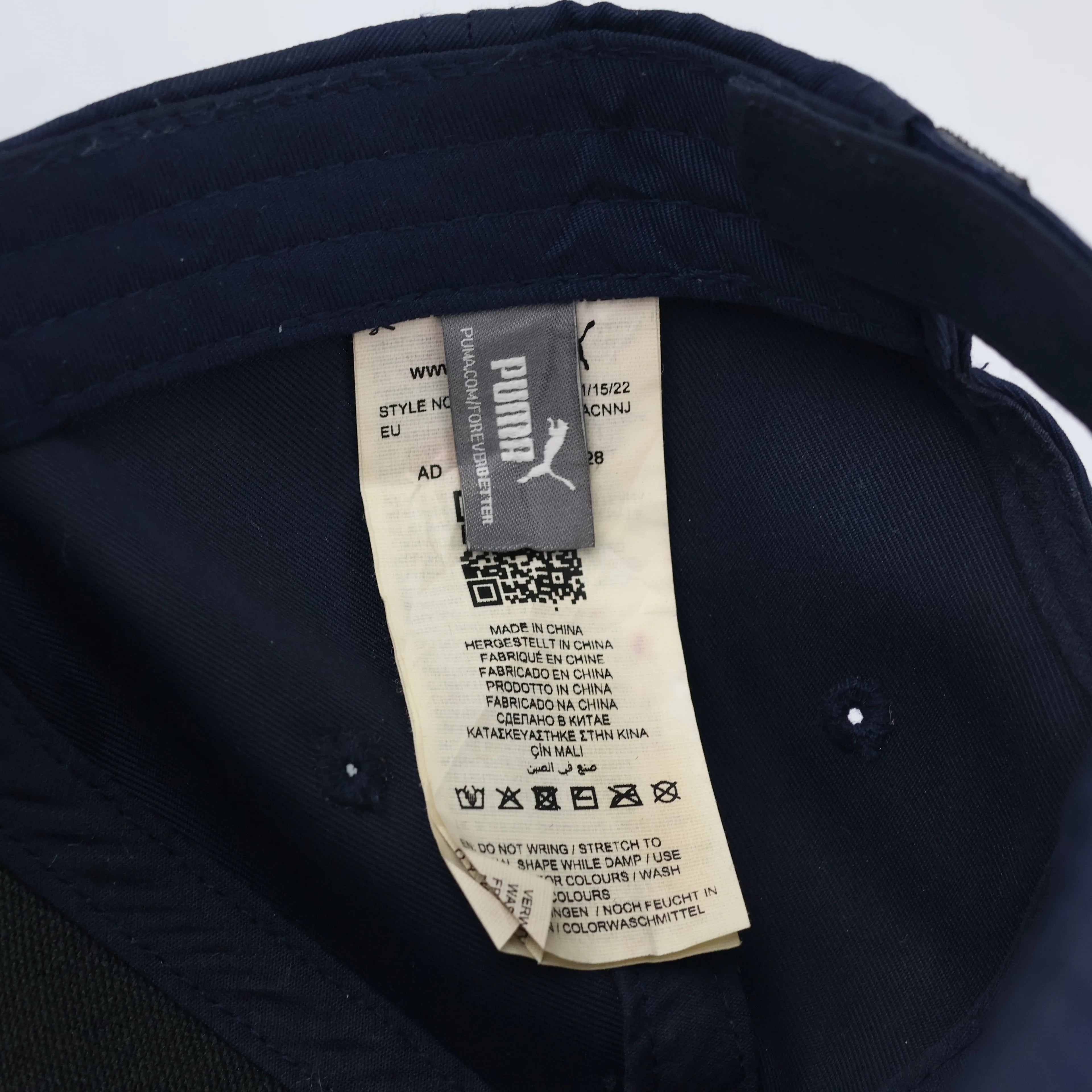 Thrifted Puma Essentials Strapback Hat | Dark Navy | 55-57cm