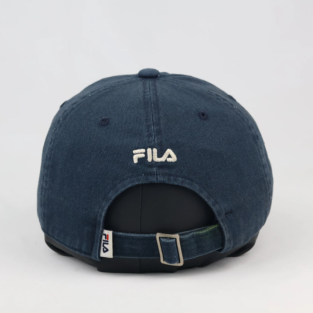 Thrifted Fila Embroidered Navy Cap | Adjustable Strapback