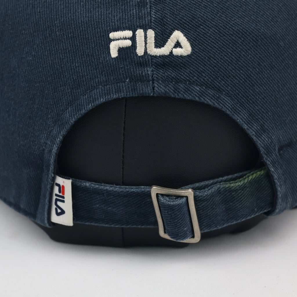 Thrifted Fila Embroidered Navy Cap | Adjustable Strapback