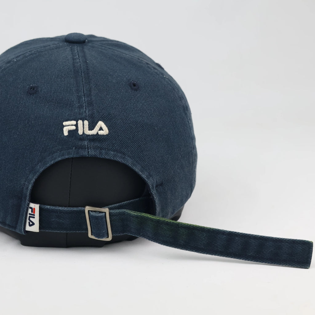 Thrifted Fila Embroidered Navy Cap | Adjustable Strapback