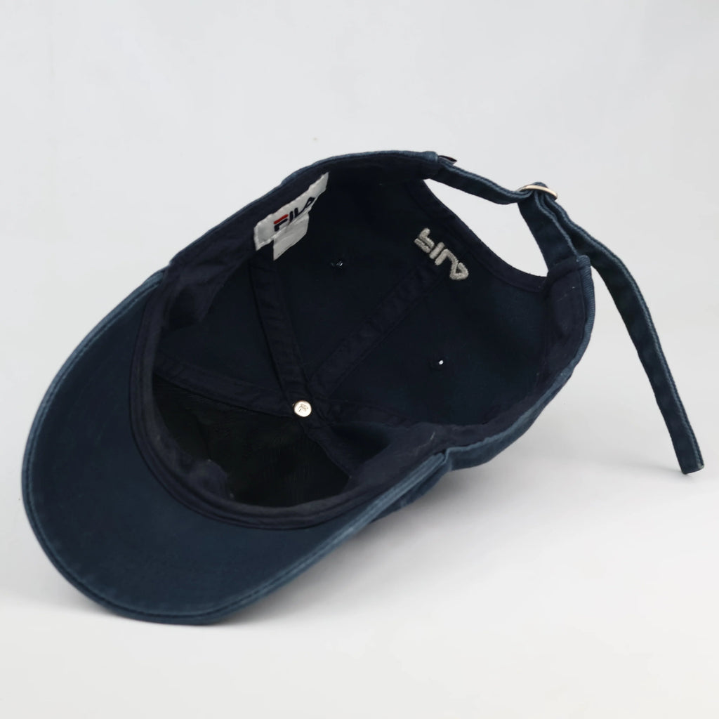 Thrifted Fila Embroidered Navy Cap | Adjustable Strapback