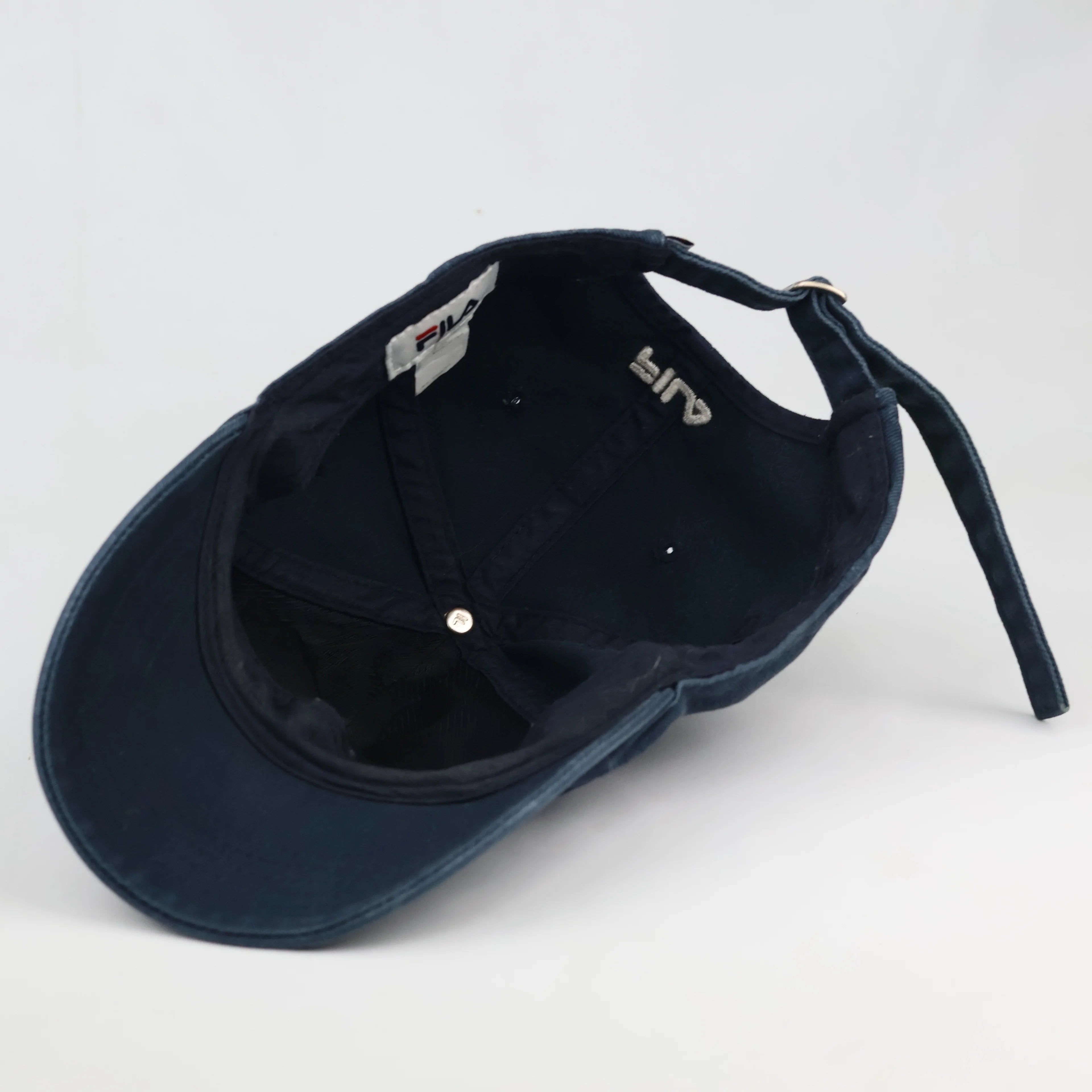 Thrifted Fila Embroidered Navy Cap | Adjustable Strapback