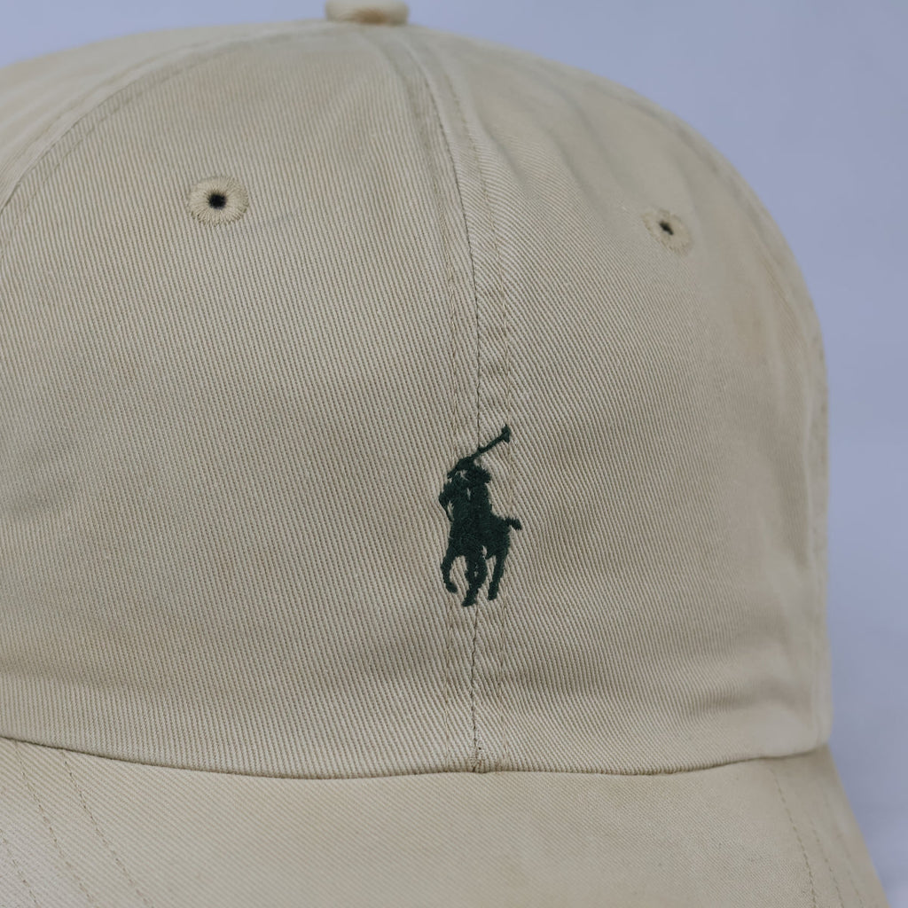 Classic Ralph Lauren Polo Baseball Cap - Khaki & Green Two-Tone Sport Hat