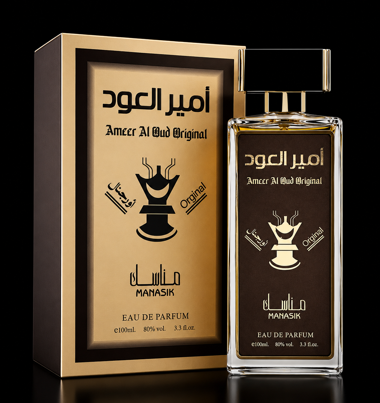 Ameer Al Oud Original Eau De Parfum by Manasik – Luxury Long Lasting Oud Perfume for Men & Women | 100ml