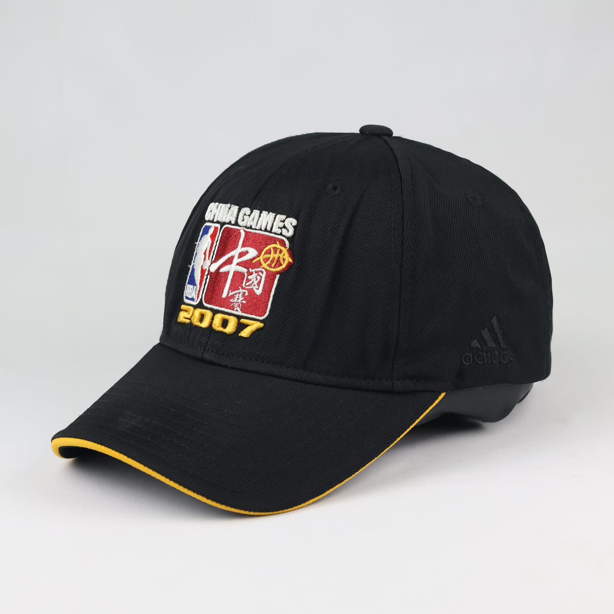 Vintage Adidas NBA China Games Ball Cap - Black & Yellow Strapback