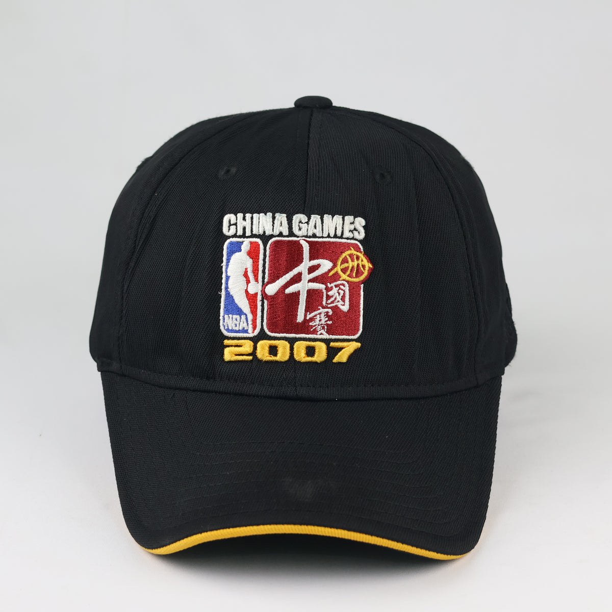 Vintage Adidas NBA China Games Ball Cap - Black & Yellow Strapback