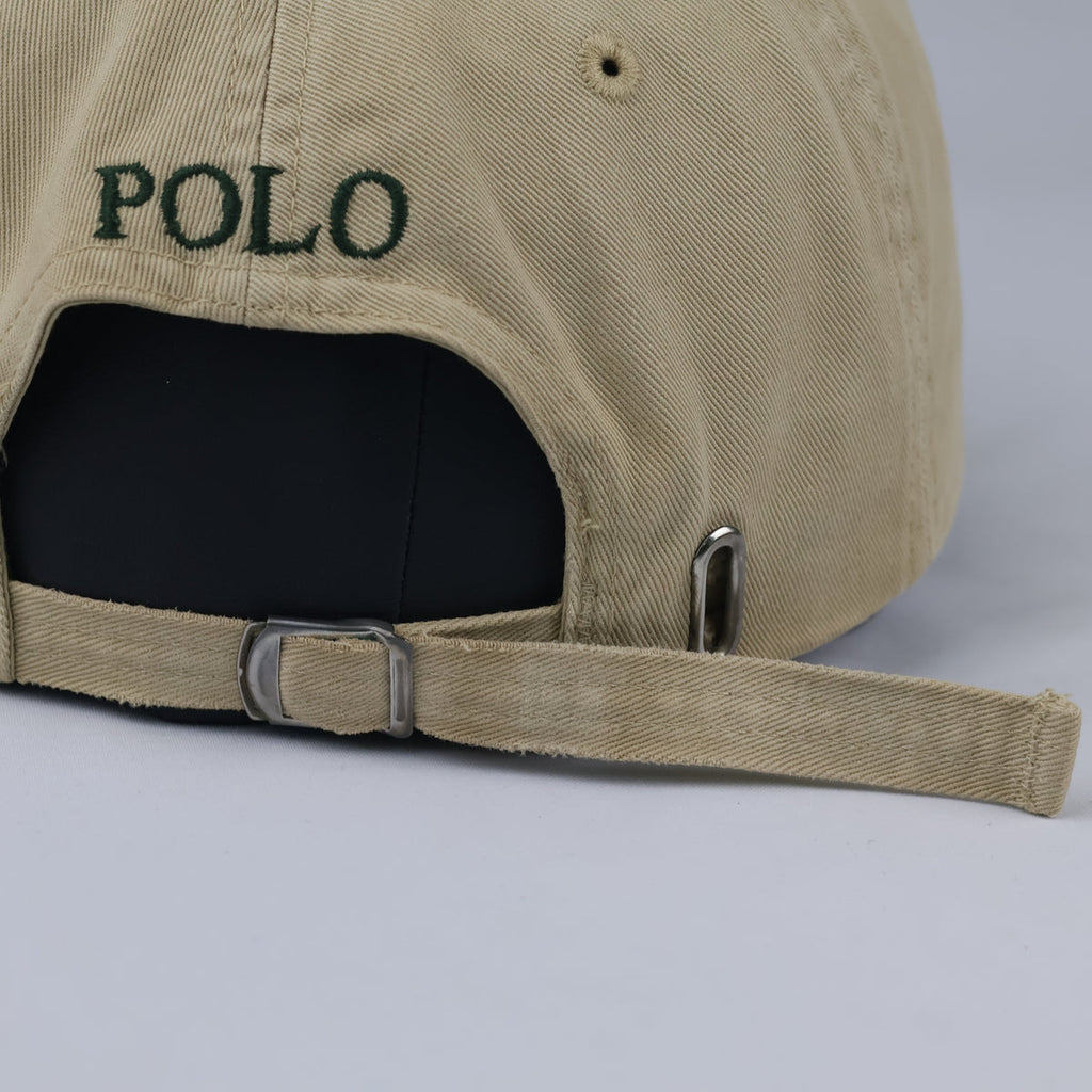 Classic Ralph Lauren Polo Baseball Cap - Khaki & Green Two-Tone Sport Hat